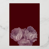 Elegant Burgundy Floral Wedding Invitation  (Verso)