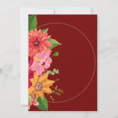 Elegant Burgundy Floral Wedding Invitation Kaart (Achterkant)