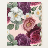 Elegant Burgundy Flowers Trendy Monogram Planner (Achterkant)