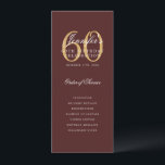 Elégant Burgundy Gold 60th Birthday Programme Menu<br><div class="desc">Design élégant "Programme de fête d'anniversaire" avec une typographie de script sophistiquée avec du texte personnalisé.</div>