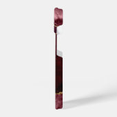 Elegant Burgundy Gold Agate Geode Monogram iPhone Hoesje (Linkerkant)