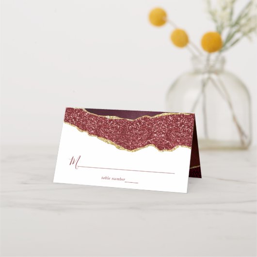 Elegant Burgundy & Gold Agate Wedding (Voorkant)