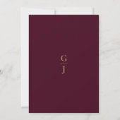Elegant Burgundy Gold Agate Wedding Invitation Kaart (Achterkant)