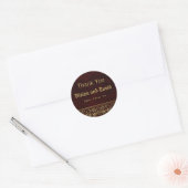 Elegant Burgundy Gold Floral Wedding Ronde Sticker (Envelop)