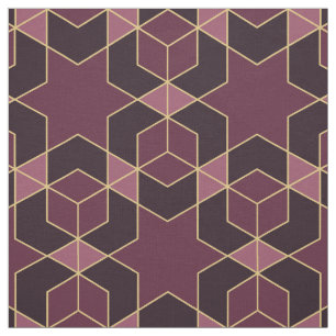 Elegant burgundy Gold geometrische ster CC1259 Stof