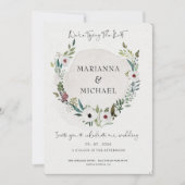 Elegant Burgundy Greenery Thin Script Wedding (Voorkant)