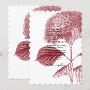 Elegant Burgundy Hydrangea Wedding Invitting Kaart