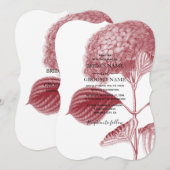 Elegant Burgundy Hydrangea Wedding Invitting Kaart (Voorkant / Achterkant)