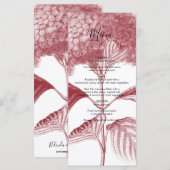Elegant Burgundy Hydrangea Wedding Menu (Voorkant / Achterkant)
