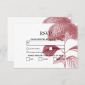 Elegant Burgundy Hydrangea Wedding RSVP Kaarten (Voorkant / Achterkant)