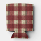 Elegant Burgundy Ivory Rust Red Plaid Pattern Blikjeskoeler (Achterkant)