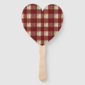 Elegant Burgundy Ivory Rust Red Plaid Pattern Handwaaier (Achterkant)