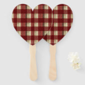 Elegant Burgundy Ivory Rust Red Plaid Pattern Handwaaier (Voorkant en achterkant)