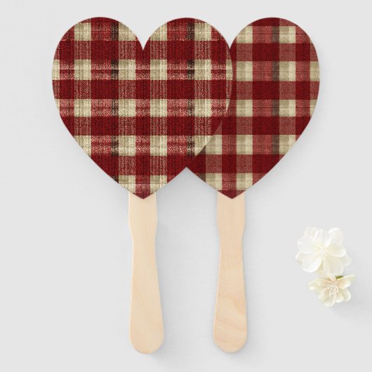 Elegant Burgundy Ivory Rust Red Plaid Pattern Handwaaier (Voorkant en achterkant)