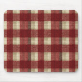 Elegant Burgundy Ivory Rust Red Plaid Pattern Muismat (Voorkant)