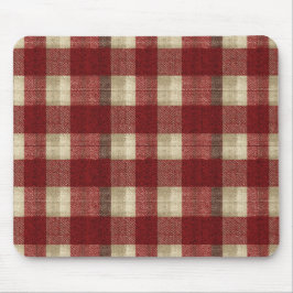 Elegant Burgundy Ivory Rust Red Plaid Pattern Muismat