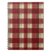 Elegant Burgundy Ivory Rust Red Plaid Pattern Notitieboek (Voorkant)