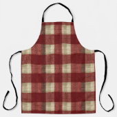 Elegant Burgundy Ivory Rust Red Plaid Pattern Schort (Voorkant)