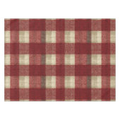 Elegant Burgundy Ivory Rust Red Plaid Pattern Tafelkleed (Voorkant (Horizontaal))