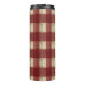 Elegant Burgundy Ivory Rust Red Plaid Pattern Thermosbeker (Achterkant)