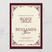 Elegant Burgundy & Ivory Wedding Invitation (Devant)