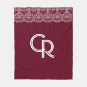 Elegant  Burgundy Maroon White Lace Fleece (Voorkant)