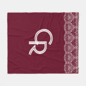 Elegant  Burgundy Maroon White Lace Fleece (Voorkant (Horizontaal))