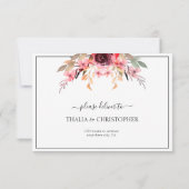 Elegant Burgundy Mauve RSVP-kaart RSVP Kaartje (Achterkant)