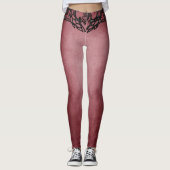 Elegant burgundy modern leggings (Voorkant)