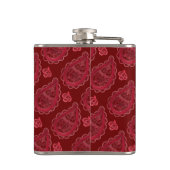 Elegant Burgundy Paisley Pattern gepersonaliseerd Heupfles (Achterkant)