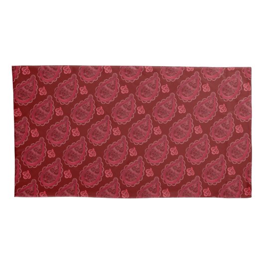 Elegant Burgundy Paisley Pattern Kussensloop (Achterkant-Rechts)