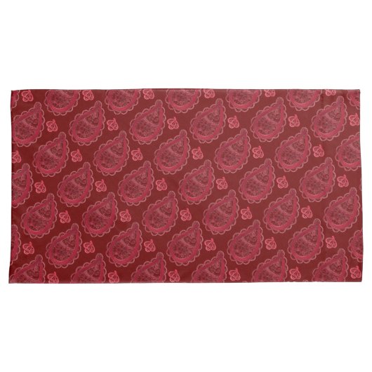 Elegant Burgundy Paisley Pattern Kussensloop (Voorkant-Rechts)