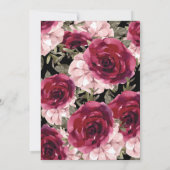 Elegant  Burgundy Peach Floral Wedding Save The Date (Achterkant)