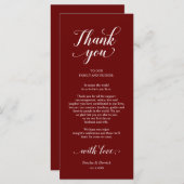 Elegant Burgundy, plaats-instelling Hartelijk dank Programma (Voorkant / Achterkant)