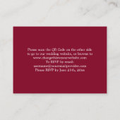Elegant Burgundy QR Code Website RSVP Card Informatiekaartje (Achterkant)