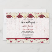 Elegant Burgundy Red Floral Lijst Summer Weduwen Kaart (Voorkant)