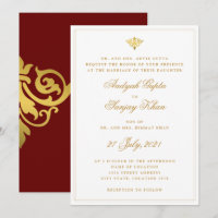 Elegant Burgundy Red Gold Indian Wedding