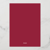 Élégant Burgundy Retraite Floral Foil Invitation (Verso)