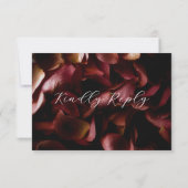 Elegant Burgundy Romantic Rose RSVP Card (Dos)
