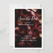 Elegant Burgundy Romantic Rose Save The Date Card (Devant)