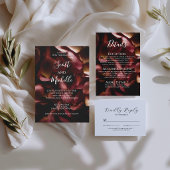 Elegant Burgundy Romantic Rose Wedding Invitation