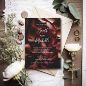 Elegant Burgundy Romantic Rose Wedding Invitation