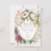 Elegant Burgundy Romantic Rustic Wedding RSVP (Voorkant)