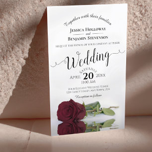 Elegant Burgundy Roos BUDGET Weddenschap Uitnodigi