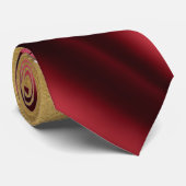 Elegant Burgundy Satin Red Gold Glitter Stropdas (Opgerold)