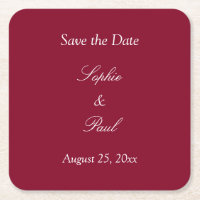 Elegant Burgundy Save the Date