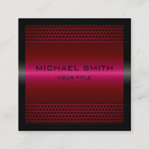 Elegant Burgundy Stainless Metal Vierkante Visitekaartje