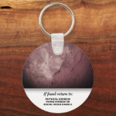 Elegant Burgundy Stone Modern Branding Custom Logo Sleutelhanger (Achterkant)