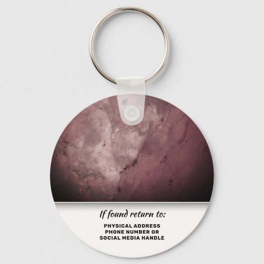 Elegant Burgundy Stone Modern Branding Custom Logo Sleutelhanger (Achterkant)