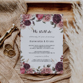 Elegant Burgundy Summer Floral Vow Renewal Kaart